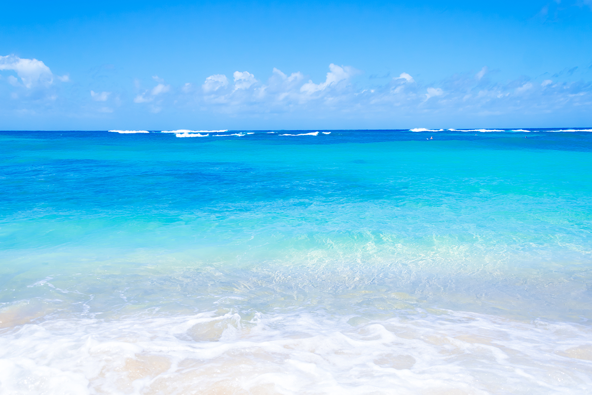 Gentle waves on the sandy beach